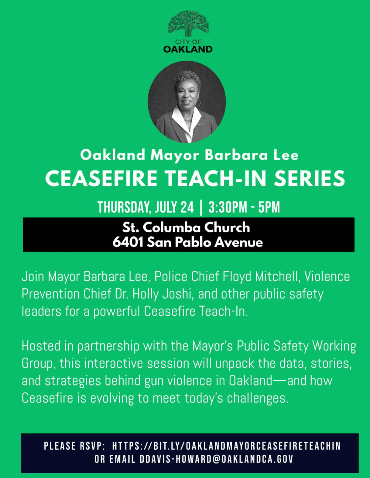 Ceasefire Teach-In with Mayor Barbara Lee